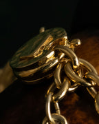 "YVES SAINT LAURENT" Art Nouveau motif gold bracelet