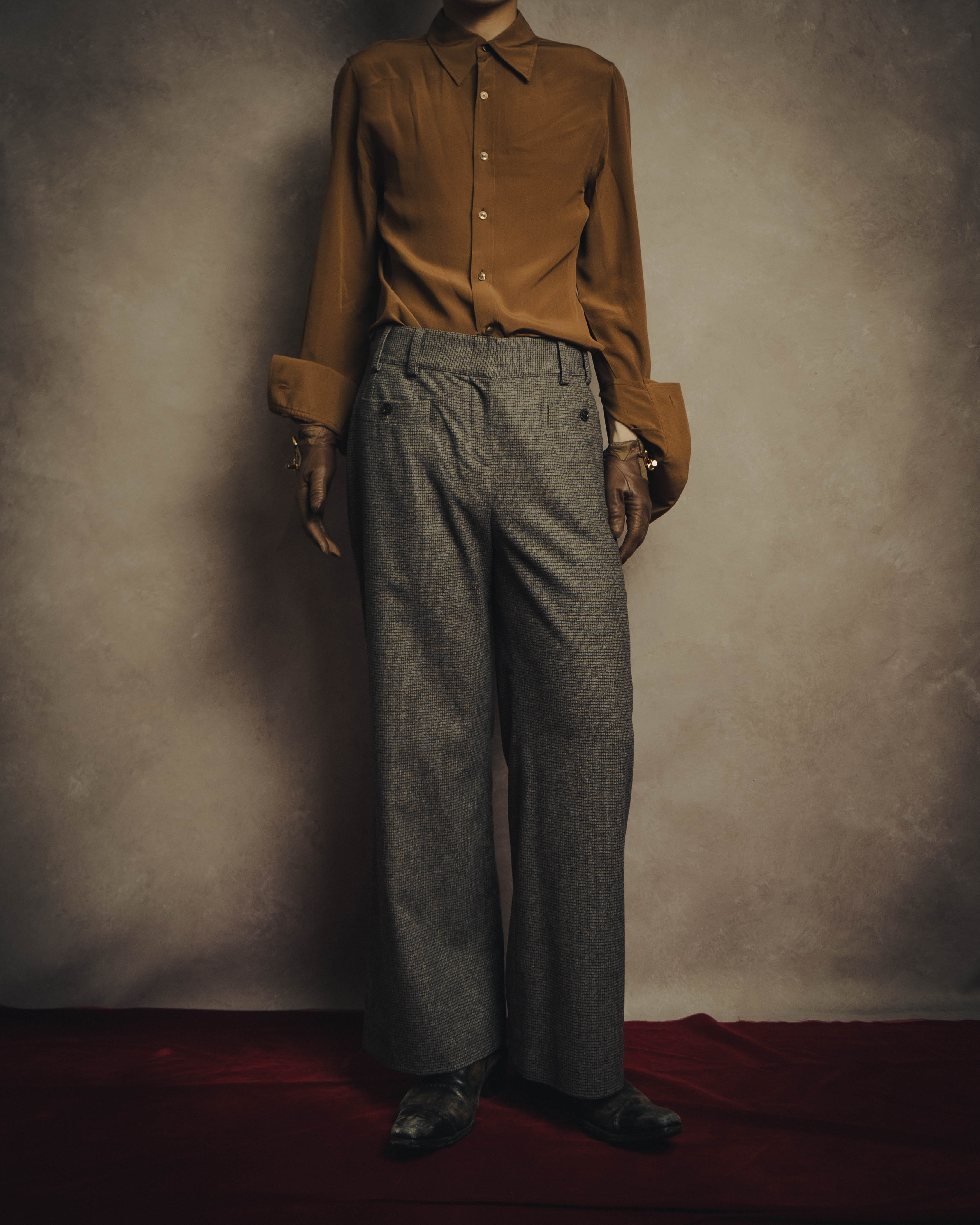 -SPECIAL- “CHANEL” 05AWmicro houndstooth tweed wide trousers