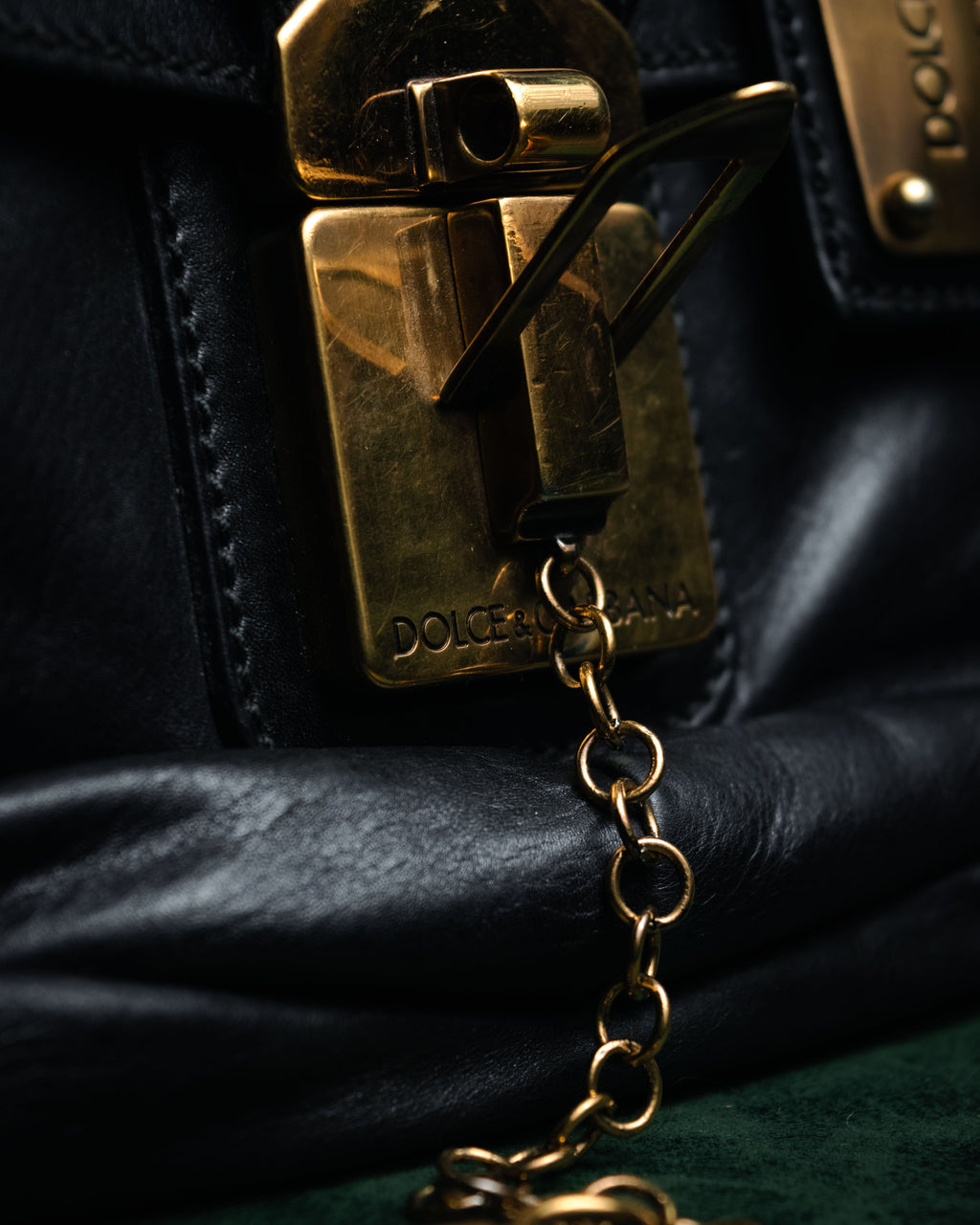 –SPECIAL– “DOLCE & GABBANA” 00’s-10’s Miss orient padlock leather satchel