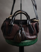 “BURBERRY” 2010’s Brogue tassel leather bag