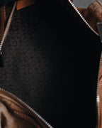 "CELINE" 00's Macadam logo engraved suede leather bag