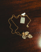 "Christian Dior" 70's-80's Sculptural leaf pendant necklace