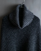 "DOLCE & GABBANA" Poncho silhouette waffle knit pullover