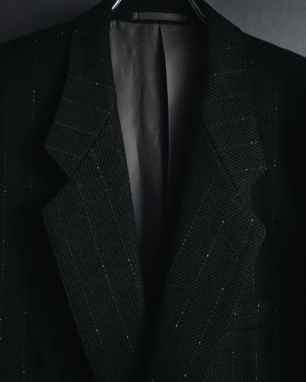 "Yves Saint Laurent diffusion hommes" 80’s-90’s structured glitter pinstripe wool suit set-up