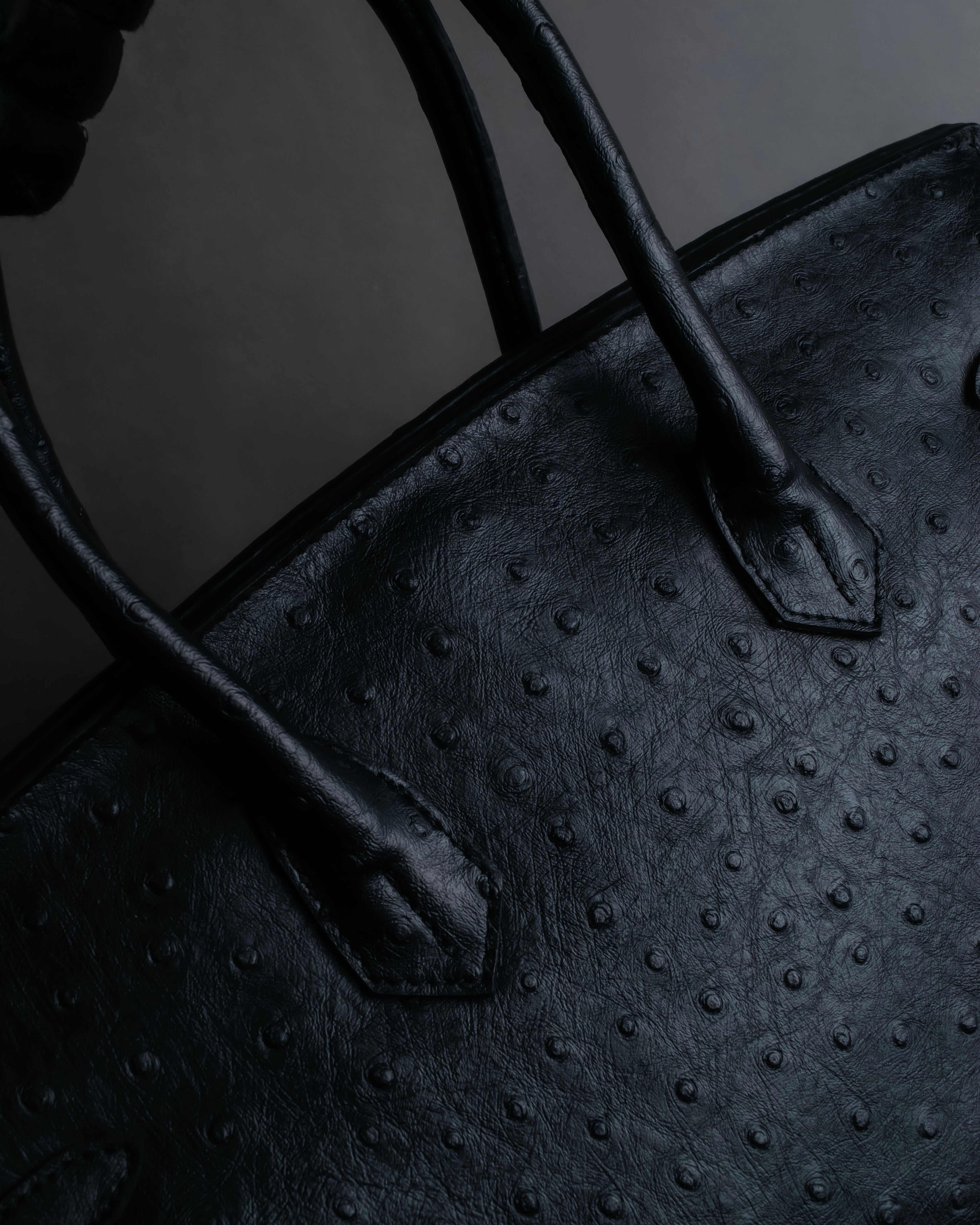 "Pierre Cardin" Turnlock design ostrich leather top handle bag