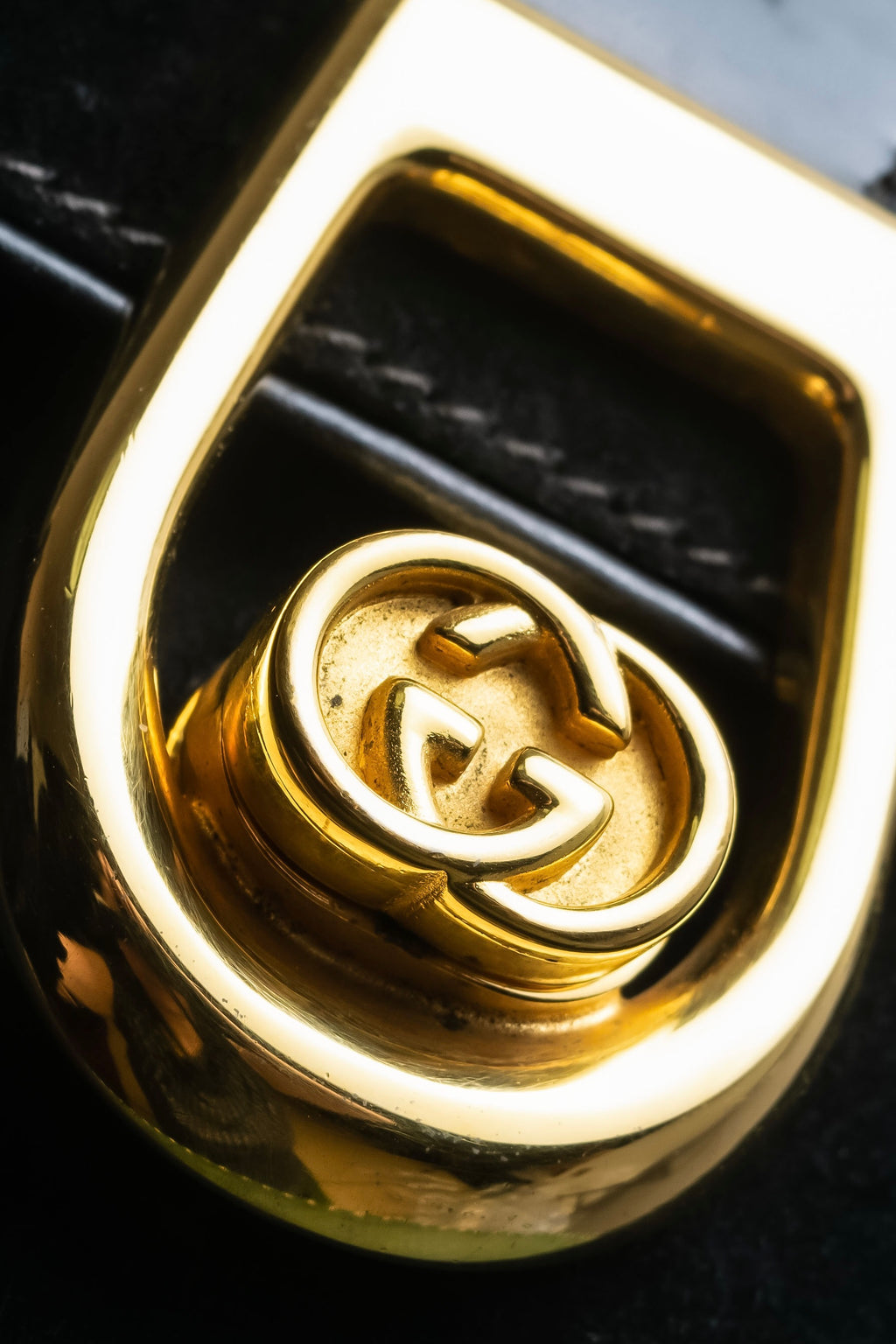 "GUCCI" Interlocking G design suede bag