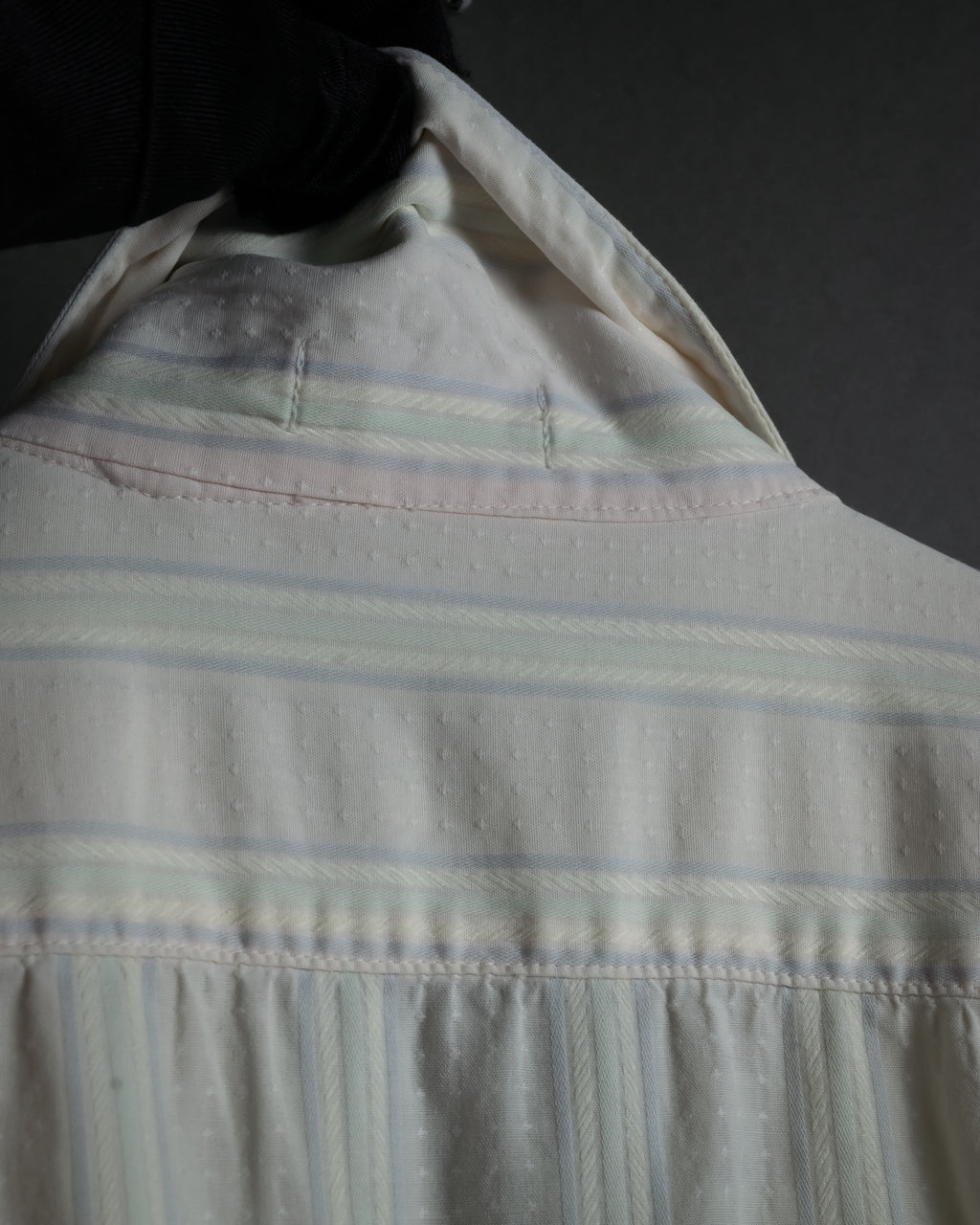 "CELINE" 80’s-90’s Pastel dobby striped pajama shirt