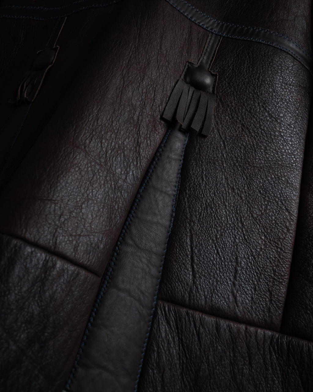 “KENZO” 80’s Folkloric shearling-lined leather long coat