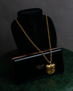 "CELINE" Moon & star top motif gold necklace