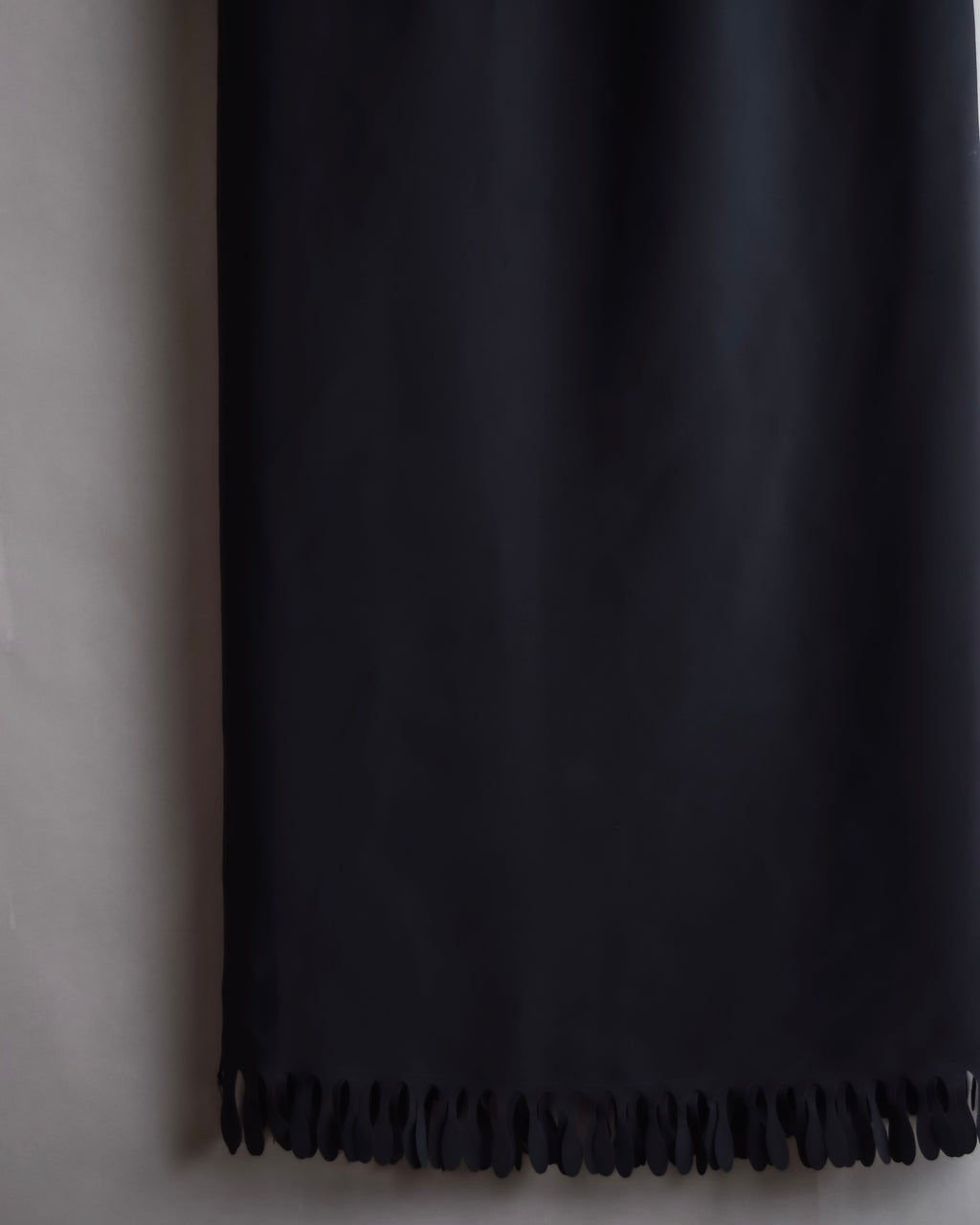 "ISSEY MIYAKE" Organic cutout fringe wrap skirt