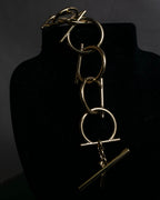 "Salvatore Ferragamo" Gancini motif layered gold bracelet