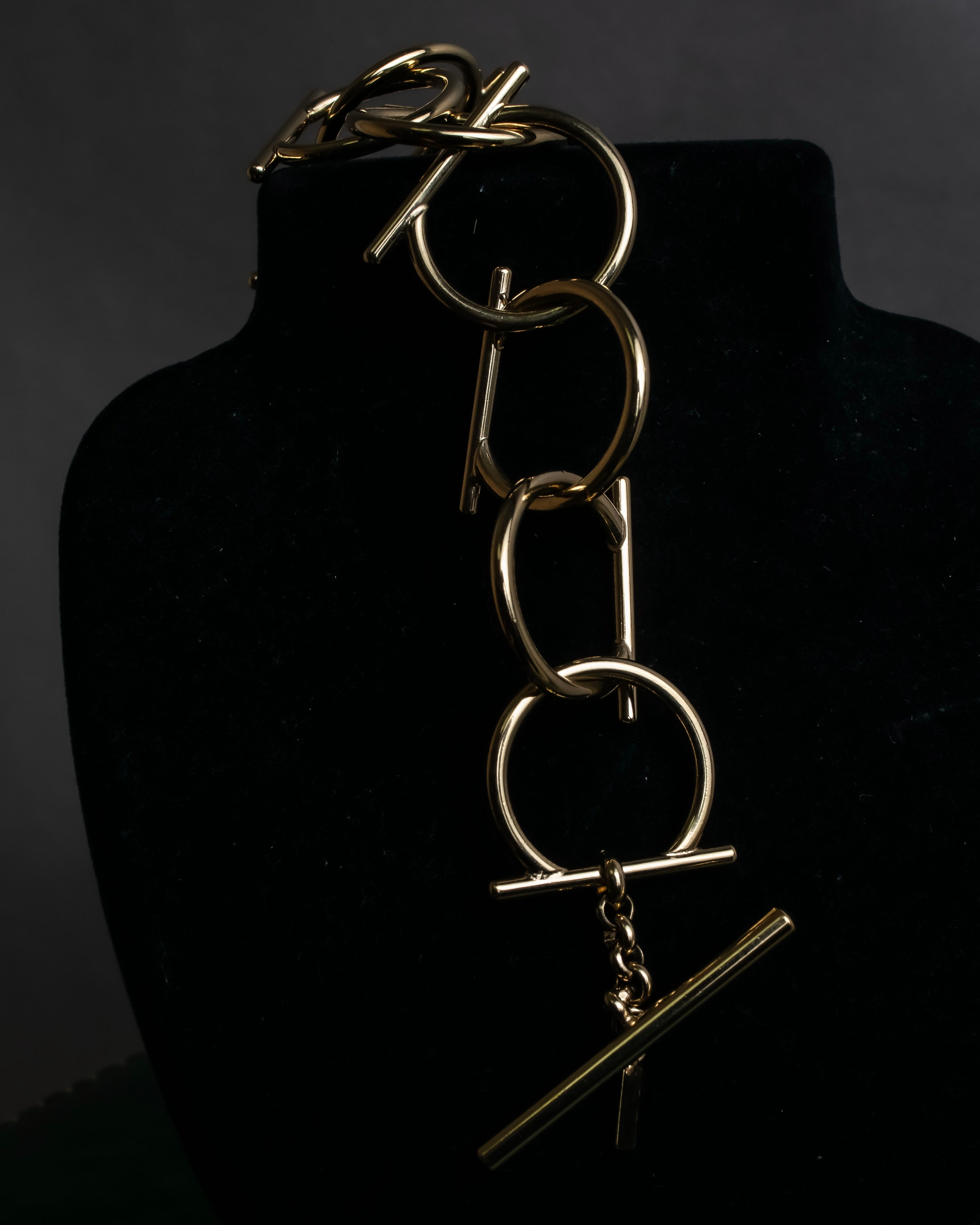 "Salvatore Ferragamo" Gancini motif layered gold bracelet