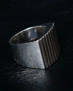 "GUCCI" Striped design sterling silver ring