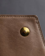 "HERMES" 70's Diamond stitched envelope leather bag