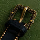 "GUCCI" Double G motif rhinestone leather bracelet