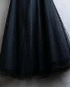 "RED VALENTINO" Polka dot pattern tulle flared skirt