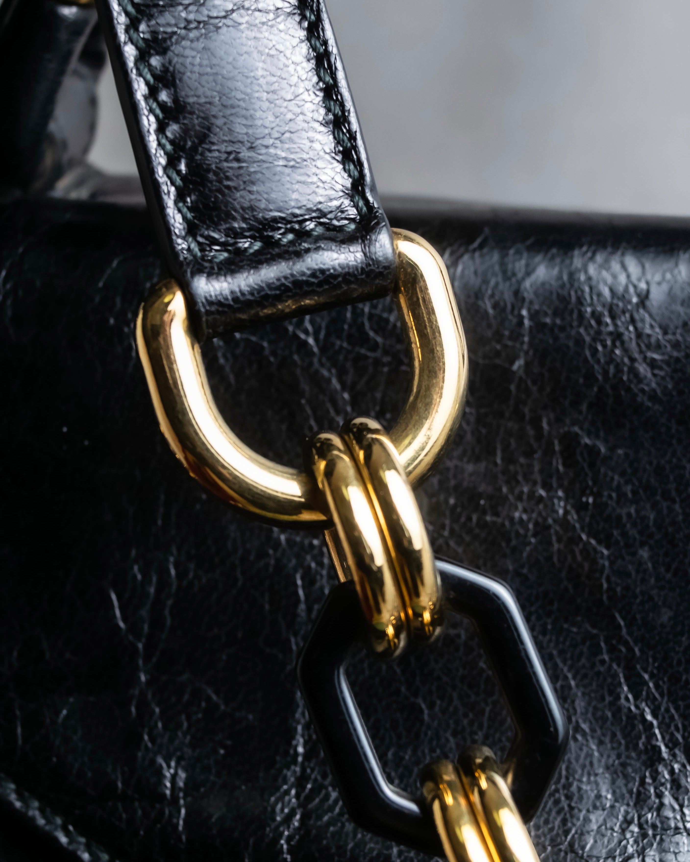 "DOLCE &amp; GABBANA" Gold chain two-way leather bag