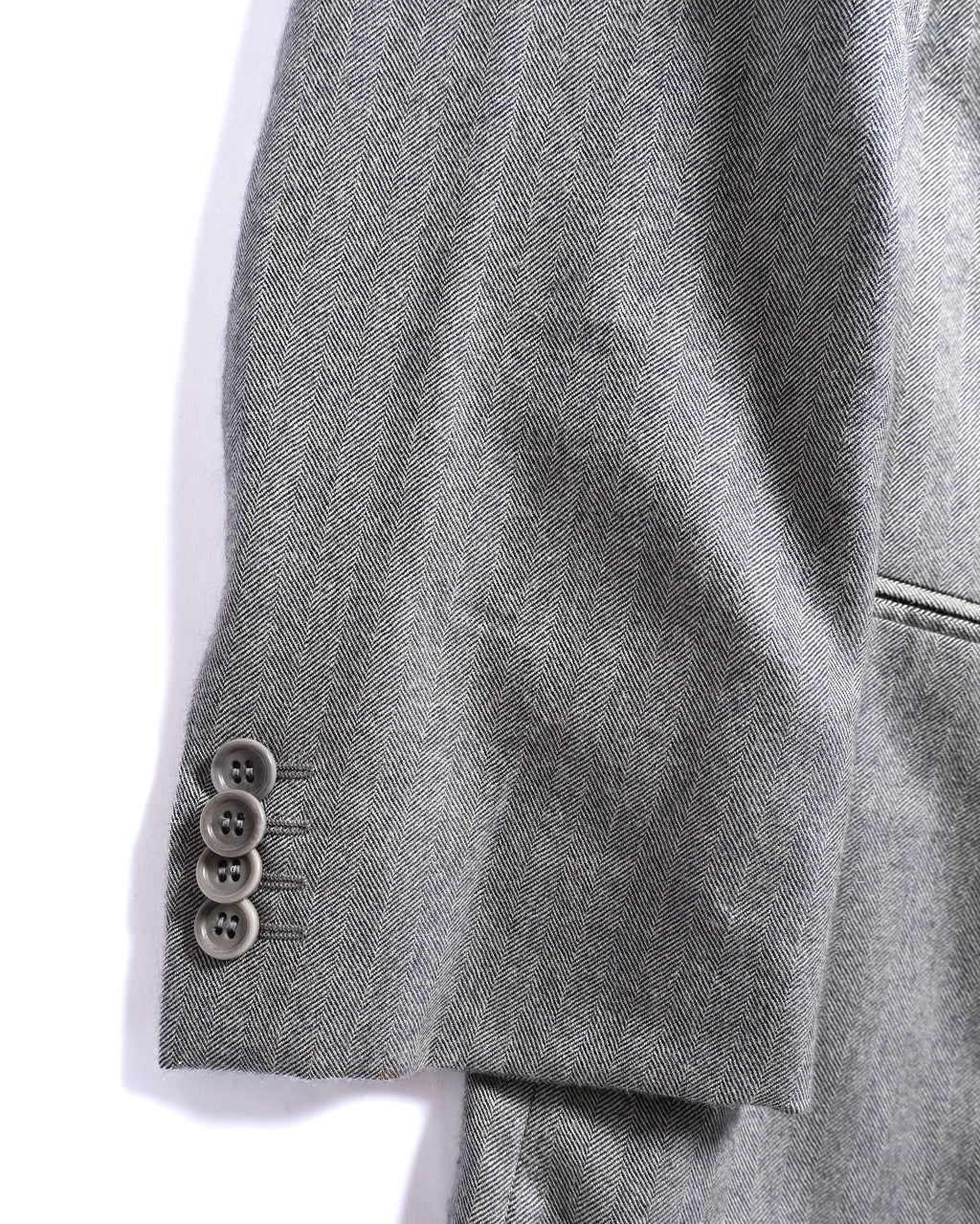 GIORGIO ARMANI/ Pure Cashmere Herringbone Oversized Tailored Jacket Gray