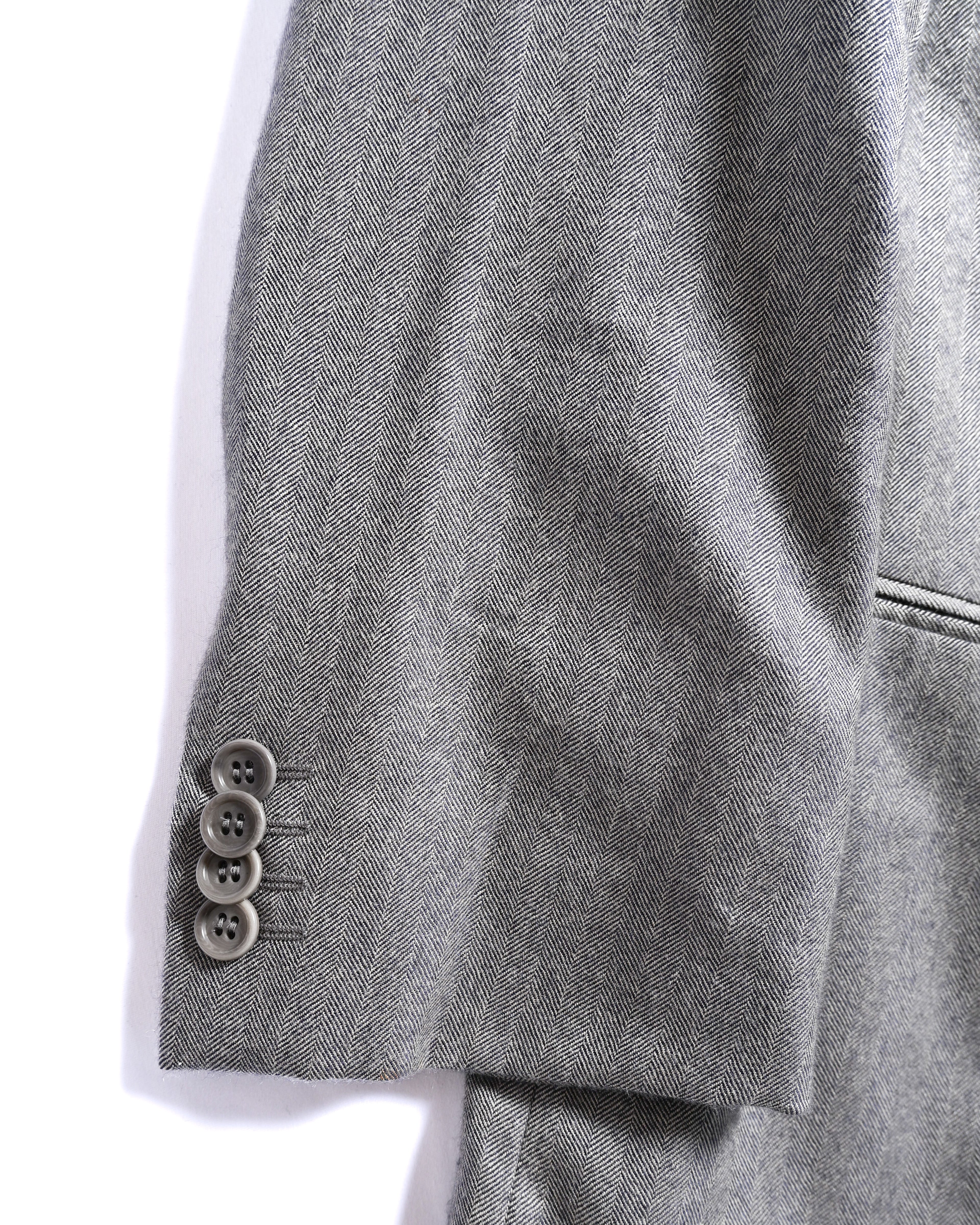 GIORGIO ARMANI/ Pure Cashmere Herringbone Oversized Tailored Jacket Gray
