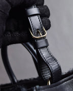 "BALENCIAGA" Padlock design shearling leather bag