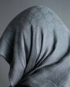 "GUCCI" GG pattern fringe detail scarf