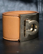 "Ferragamo" Gancini motif leather bangle