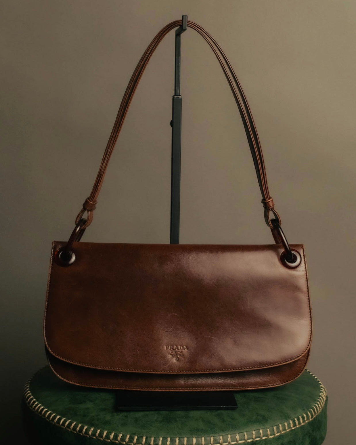 “PRADA” 2000’s Minimal leather shoulder bag