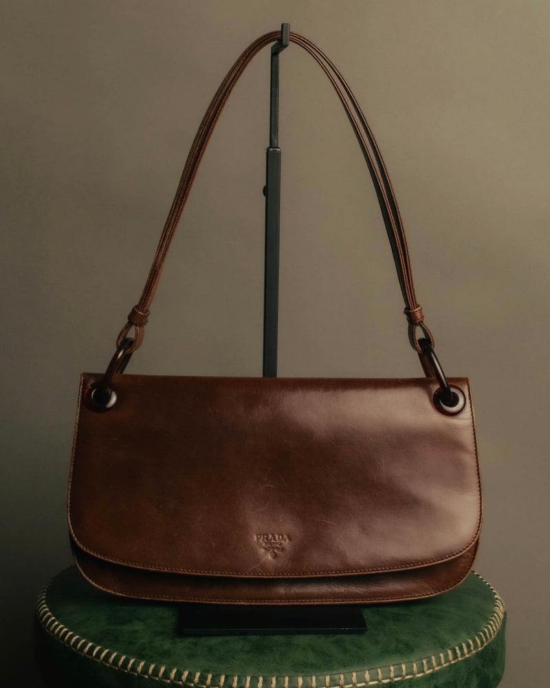 “PRADA” 2000’s Minimal leather shoulder bag
