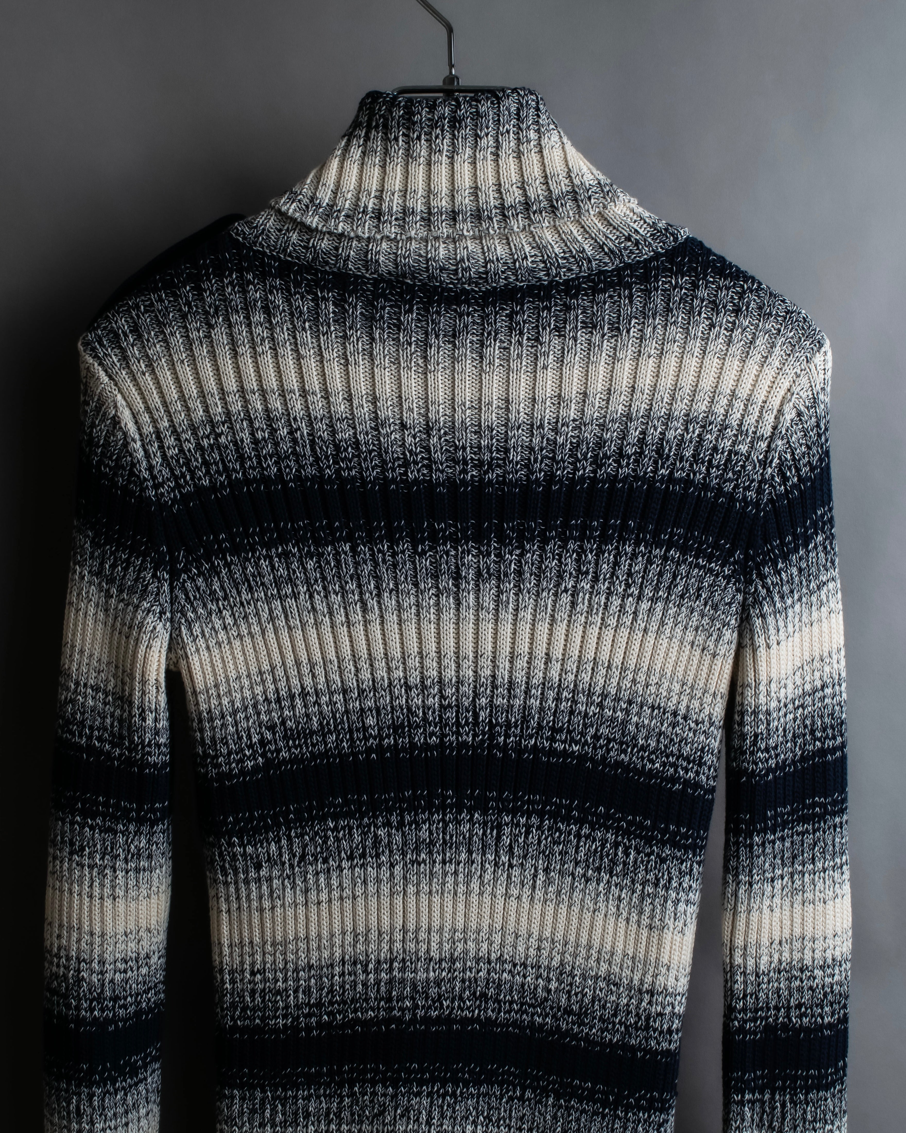 "Christian Dior" Gradient striped irregular neck knit