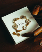 "Christian Dior" 20's Iridescent mother of pearl charm bracelet