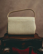 "HANAE MORI" 80's-90's Pleated butterfly clasp handbag