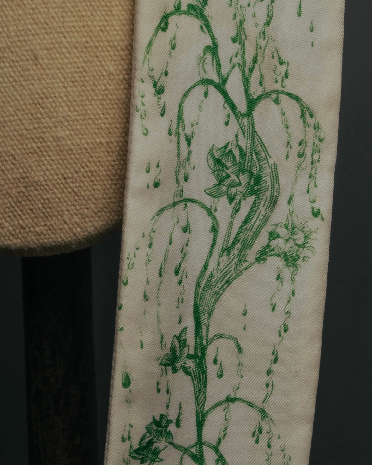 "DIOR" Green printed silk mitzah scarf
