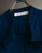 "LANVIN" 00's Elegant wool silk sleeveless knit top