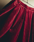 -SPECIAL- "Christian Dior" 80's-early 90's Burgundy velvet pleated skirt