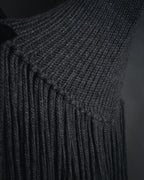 "GUCCI" 2010-11AW ribbed zip-front fringe knit vest