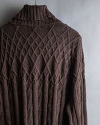 "Vintage cable knit turtleneck sweater"