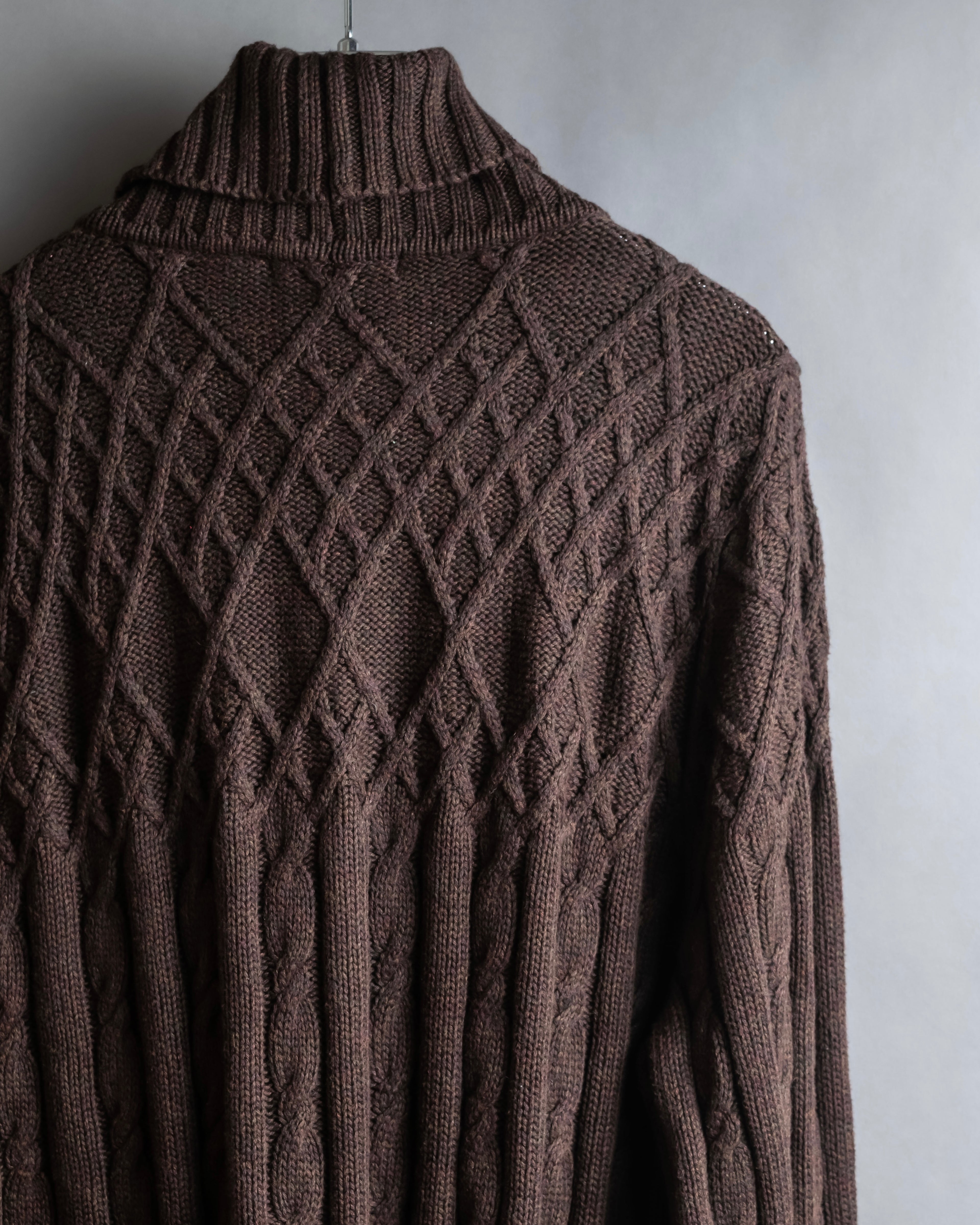"Vintage cable knit turtleneck sweater"