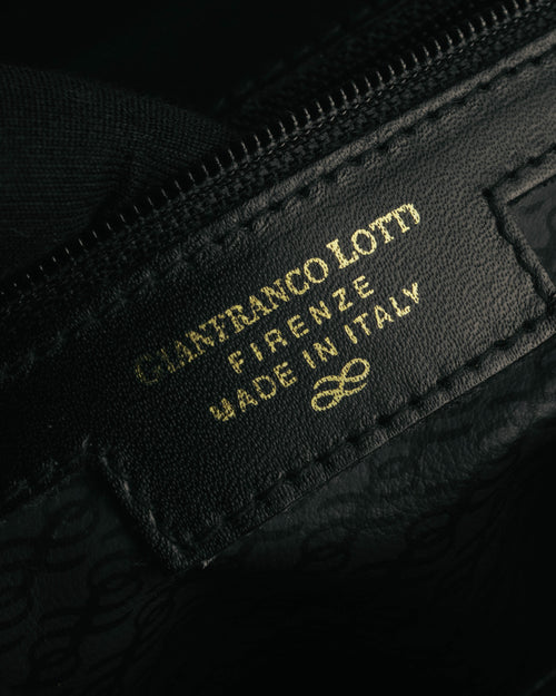 “Gianfranco Lotti” 90’s-00’s Black leather turn lock shoulder bag
