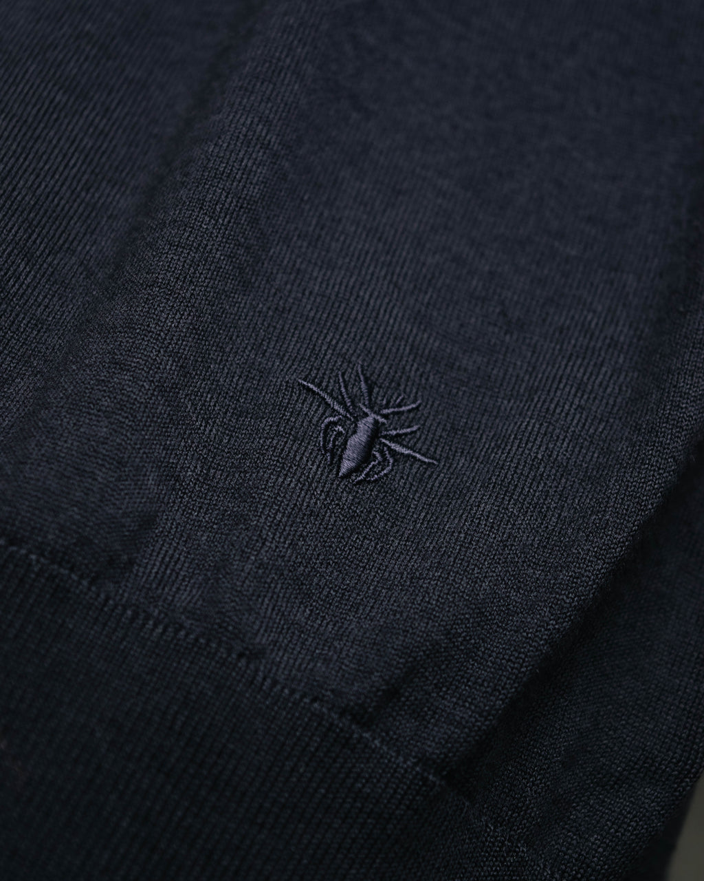 "DIOR" 2010's Minimal bee embroidered wool crewneck sweater