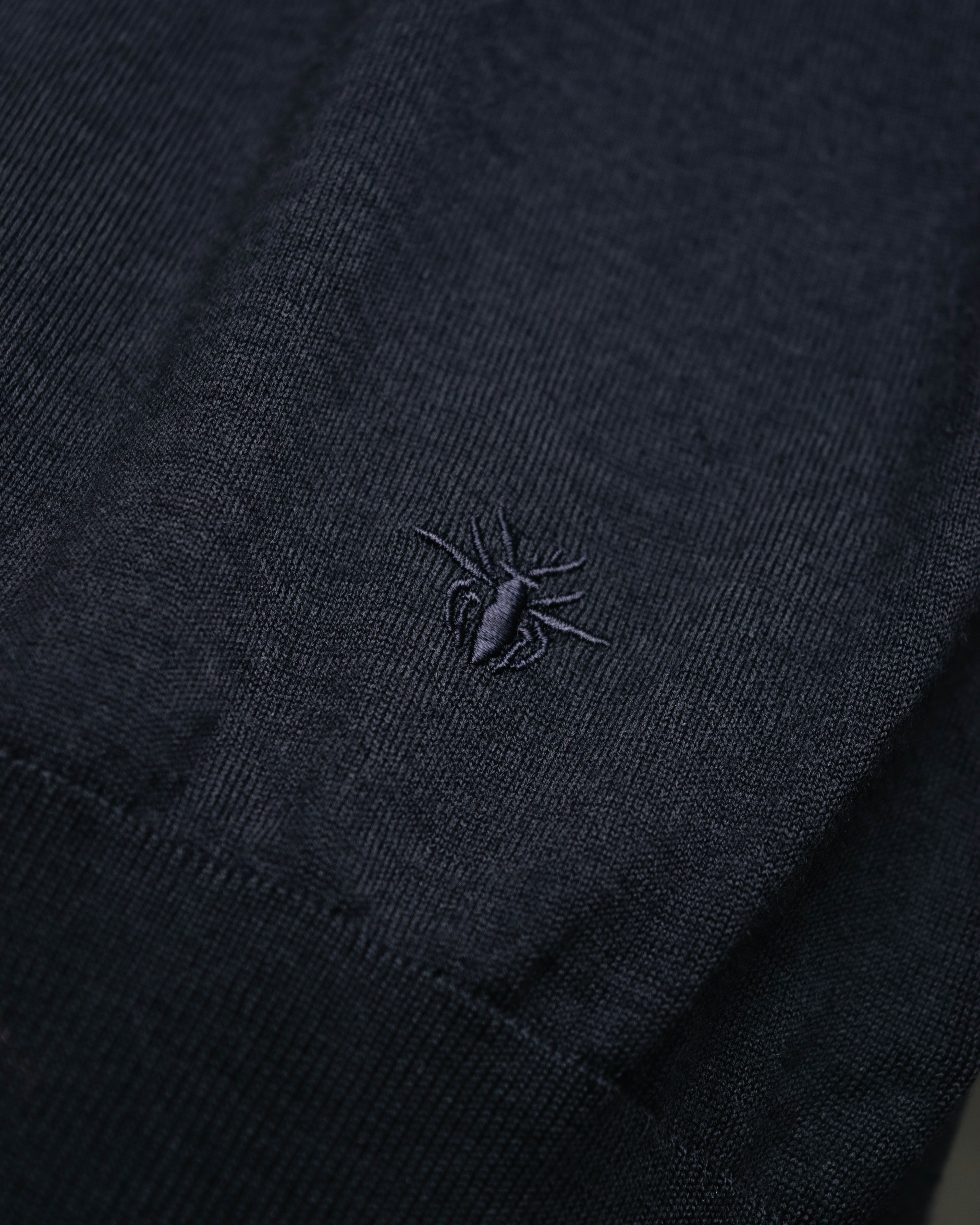 "DIOR" 2010's Minimal bee embroidered wool crewneck sweater