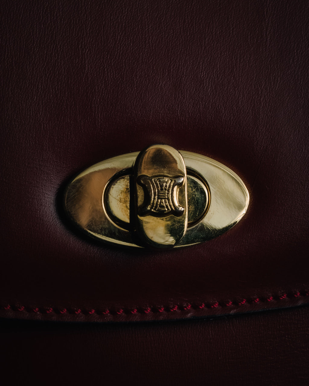 "CELINE" 2019-22 Heritage turn-lock box calf shoulder bag