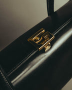 "GUCCI" 90's Structured leather top handle handbag