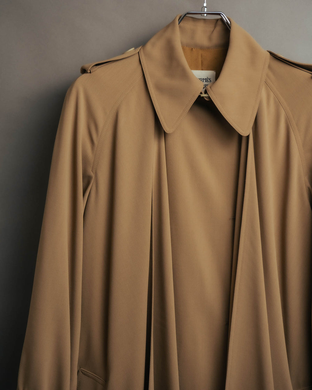 -SPECIAL- “HERMÈS” 90’s-00’s Margiela era draped wool trench coat