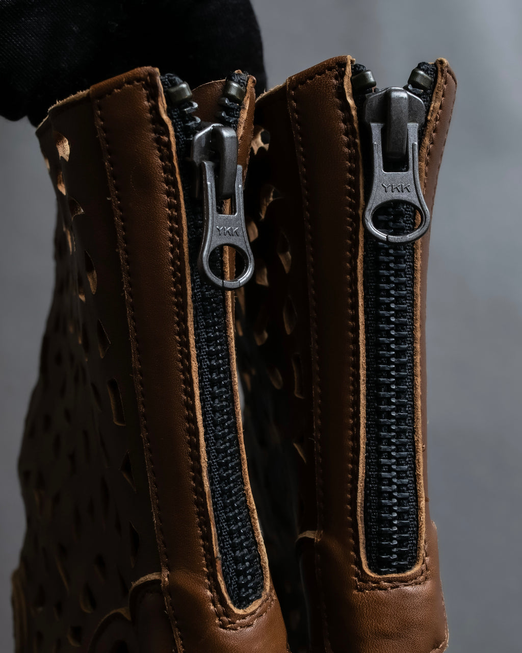 "MARNI" Geometric cut heel leather boots