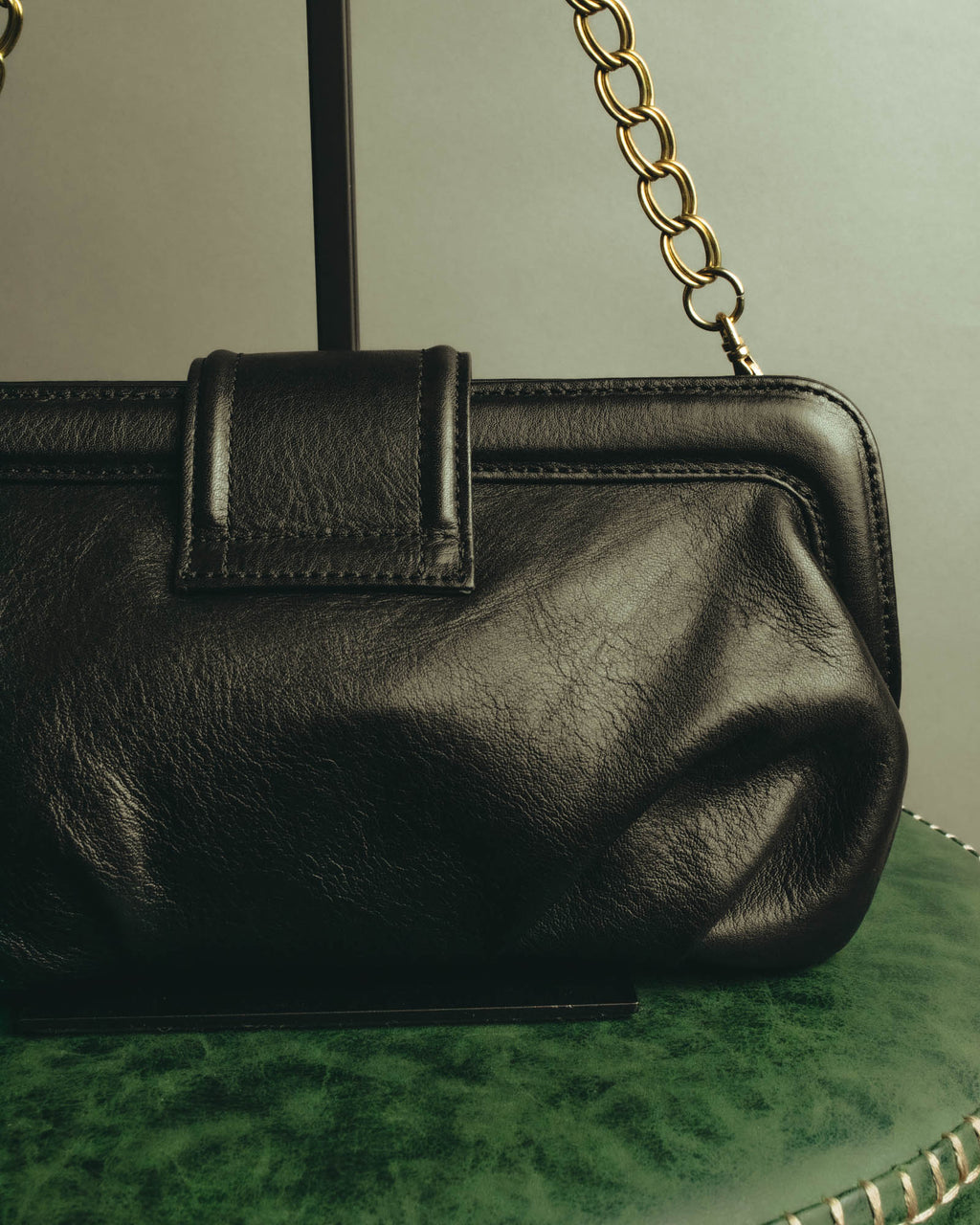 “SAN HIDEAKI MIHARA” 2000’s-2010’s black leather chain shoulder bag