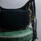 "MICHEAL KORS" Crescent fringe leather braided design shoulder bag