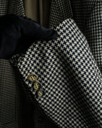 "HUGO BOSS" Houndstooth structured shoulder line tailored jacket