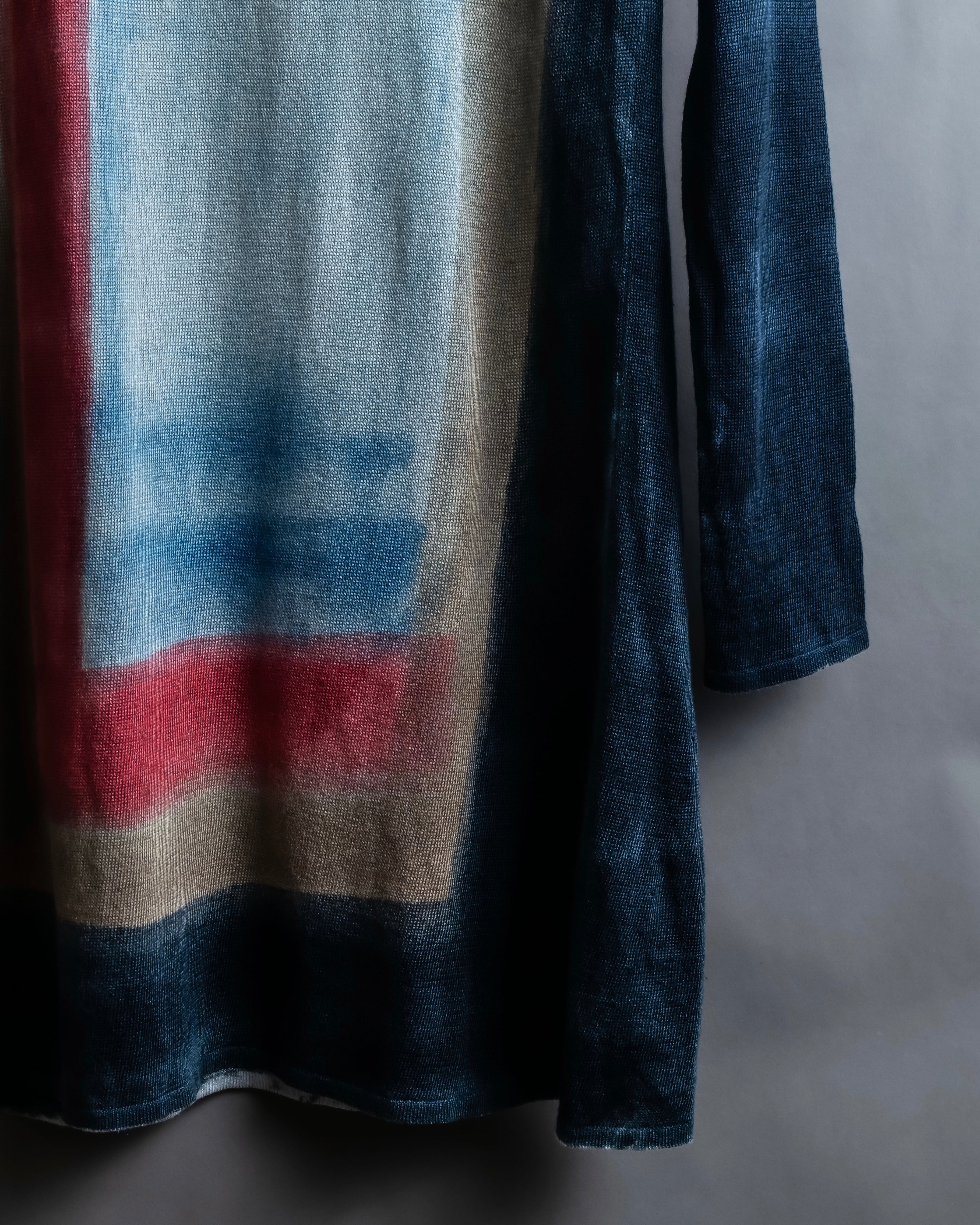 "Loro Piana" Hand-painted gradient knit tunic