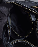 "FENDI" Gold metal gatherd design leather one-shoulder bag