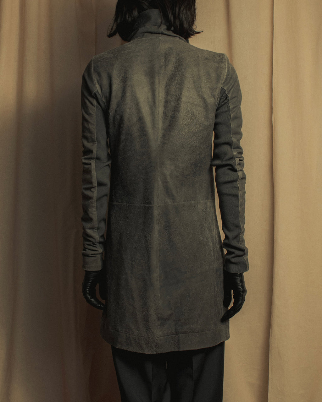 -SPECIAL- "Rick Owens" 13AW Ribbed leather zip-up jacket